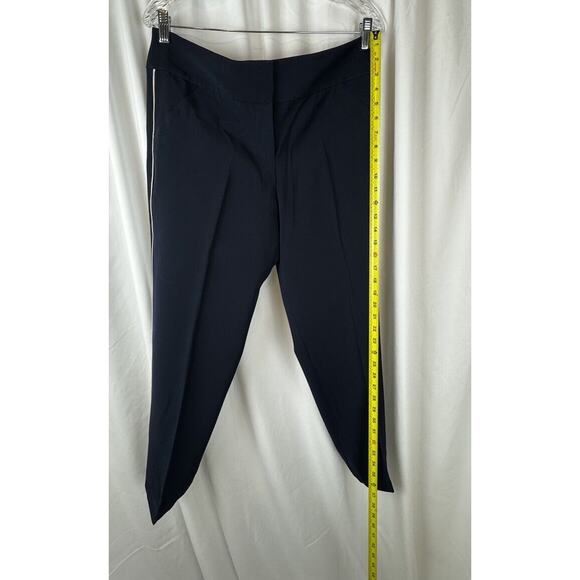 Ann Taylor Cropped Crepe Pant, Navy, Side Stripes Sz: 8, 52-07 - Picture 7 of 15